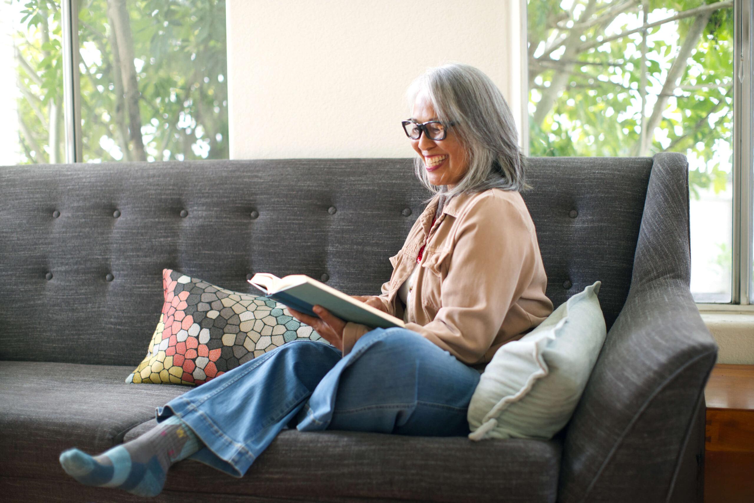 Woman reading book