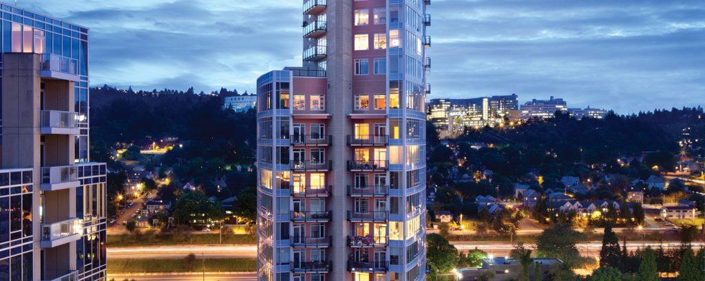 Aerial view of a retirement community.